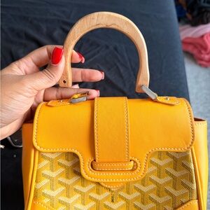 Goyard Yellow Mini Bag with Wooden Handle